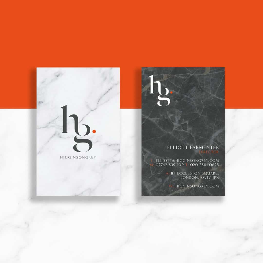 Property Development rebranding business card design orange